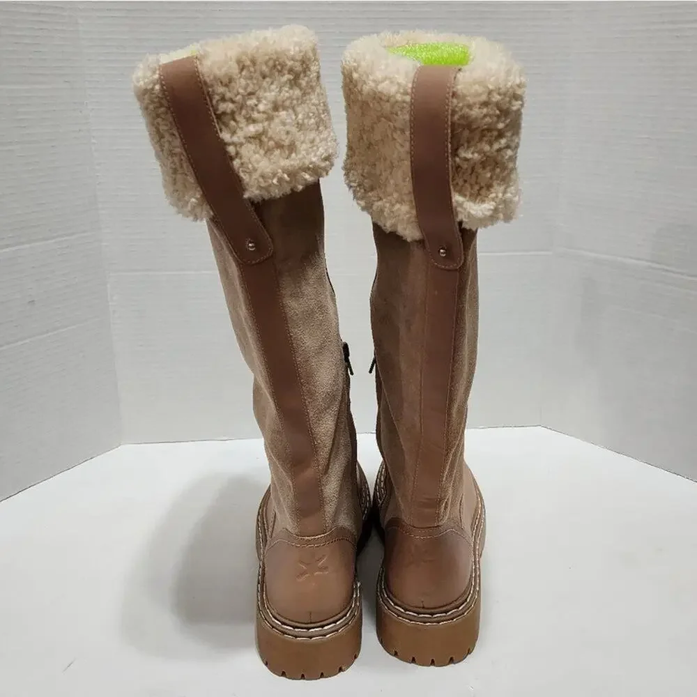 Splendid Antonia faux fur trimmed warm sand leather boots Women's size 8 new!! - Picture 4 of 13